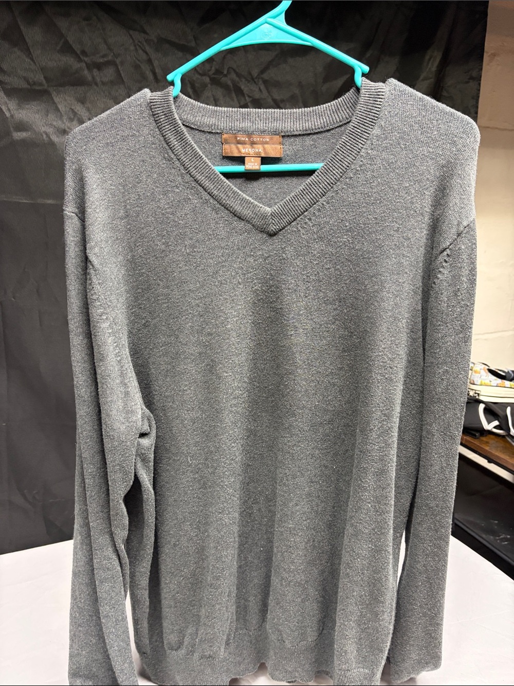 Merona Men's Charcoal Gray V-Neck Sweater